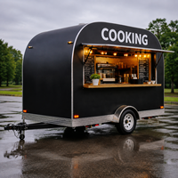 Camionnette mobile de vente alimentaire personnalisée, petite, 3m, avec toit arrondi, remorque remorquable, chauffage intégré, pour crème glacée et restauration rapide, rose et orange