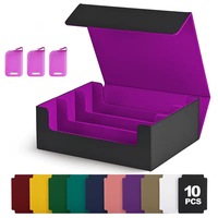 Boîte à cartes en PU de grande taille, capacité de 1800+ cartes à collectionner, boîte à cartes à 3 rangées compatible avec les cartes Commander Magic the Gathering