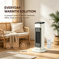 Radiateur Tour Électrique Chauffant Rapide et Puissant avec Fusible de Sécurité et Télécommande, Chauffage PTC