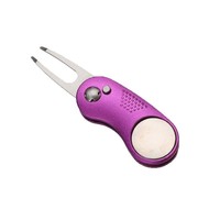 Fourche de golf portable en alliage de zinc, outil de réparation de divots magnétique, vente directe usine, accessoire de golf métallique personnalisé OEM ODM