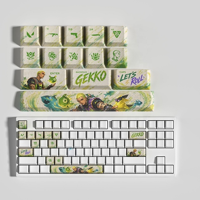 14-Key PBT Dye-Sub Keycap Set VLRNT Style Omen/Iso/Sage Cherry Profile Keycaps for Gaming Mechanical Keyboard