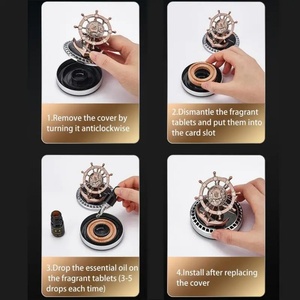 Difusor de Perfume con Forma de Timón de Barco, Ambientador con Energía Solar, Adorno para el Tablero del Automóvil - Product Image 6