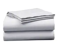 Lençol de cama branco de algodão 200tc 300tc 400tc 500tc 600tc qualidade do hotel