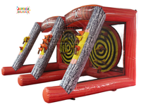 Kommerzielles Outdoor-Karnevalsspiel Interaktives Aufblasbares Axtwerfen aus Vinylmaterial mit Gebläse