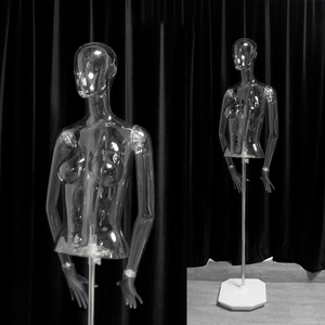 Mannequin de Torse Féminin Personnalisé Transparent avec Base Métallique, <span class=keywords><strong>Buste</strong></span> en Plastique Clair pour Présentation - Product Image 5