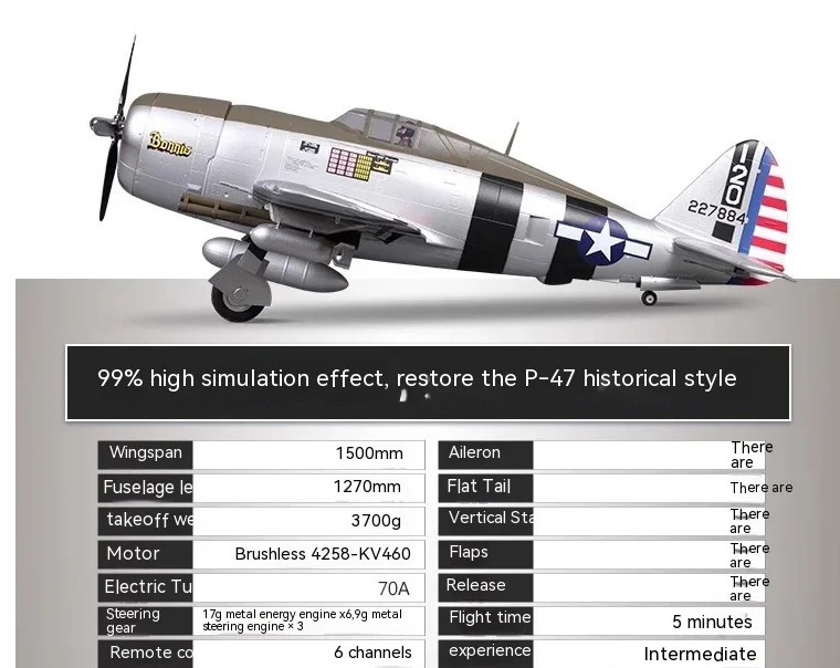 P47 サンダーボルト　ラジコン飛行機 P-47 サンダーボルト PNP完成機（Arrows)