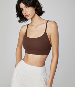 Chaleco de Yoga de primavera y verano para mujer con sujetador de Fitness transpirable con cuello en U correas de hombro finas y almohadillas de pecho extraíbles <span class=keywords><strong>tirantes</strong></span> deportivos - Product Image 2