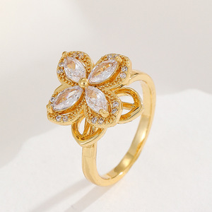 Sunflower Crystal Zircon Anti Stress <strong>Anxiety</strong> <strong>Ring</strong> Fidget <strong>Spinner</strong> <strong>Rings</strong> Adjustable Rotating <strong>Rings</strong> for Women Anillos Mujer - Product Image 4