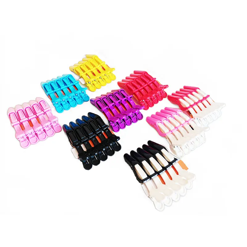 Outils capillaires Zone de positionnement plastique Pince crocodile Vente en gros Pince à cheveux teinture beauté sans trace pince à cheveux permanente