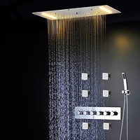 Micck — pomme de douche plafonnier en acier inoxydable 304, pommeau de bain effet pluie, cascade, Spa, chromé, système de douche LED