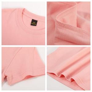 T-shirt personnalisé avec logo brodé, en coton vierge, coupe oversize, pour tout-petits, garçons et filles, vente en gros, t-shirt uni épais pour enfant - Product Image 3