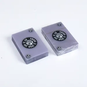 후면 PVC 플라스틱 게임 매니아 방수 골드 포커 카드 승화 상자 맞춤형 인쇄 로고 앞면