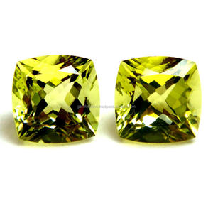 Cojín de Cuarzo Limón Natural Forma de Corte Piedra Preciosa, Corte Facetado, Tamaño Calibrado, Piedras Preciosas Curativas para Uso EN LA Fabricación de Joyas - Product Image 1