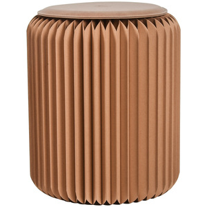 Tabouret pliable en papier kraft écologique, structure en nid d'abeille, tabourets ronds pliables pour hôtel - Product Image 2