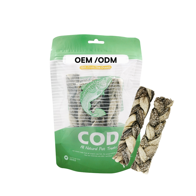 Treccia di pelle di pesce essiccata all'aria