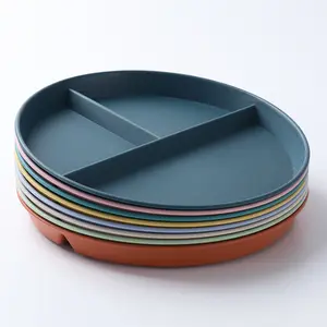 Lightweight Reusable Plastic Portion Plates divided plates for Kids Adults, Dishwasher & Microwave Safe