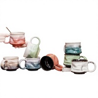 Mug à café en céramique Yao Bian, style américain rétro, luxe léger, vintage, haute qualité, pour la maison, le restaurant, le café, la voiture, l'extérieur, personnalisable