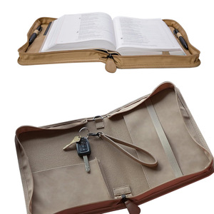 Pu Leather Book Cover Dustproof Rectangular Storage <b>Bag</b> With Flower Pattern Minimalist Design For Church Books Protection - Product Image 3