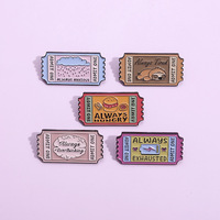 Broche en émail en métal en gros, inspirée des citations, avec lettres anglaises créatives, motifs 'Always Hungry', 'Overthinking', 'Relieve', 'Fairy', et badges souvenirs