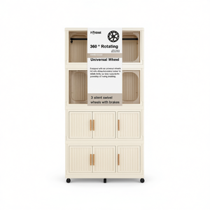Armoire Portable Nobel 6 Pièces avec Portes Magnétiques pour Rangement de Vêtements dans la Salle de Bain - Product Image 1