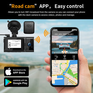 Kamera Dashcam Mobil Wifi <span class=keywords><strong>2</strong></span> Inci M600 4K, Kamera Mobil DVR <span class=keywords><strong>3</strong></span> Lensa 4K Wifi GPS Depan Belakang Dalam <span class=keywords><strong>3</strong></span> Saluran - Product Image 3