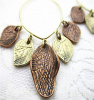 Boucles d'oreilles tendance en alliage de zinc plaqué cuivre et bronze antique