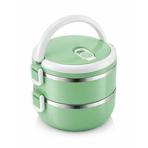 Boîte à lunch ronde moderne en plastique PP, portable, étanche et jetable pour la maison ou l'hôtel, avec couverts en acier inoxydable - Product Image 1