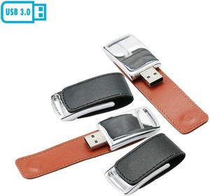 Custom Logo Durable PU Leather USB 3.0 Flash Pen Drive with A-class Flash Chip Metal USB 8GB/16GB Capacity Magnet Closure Gift