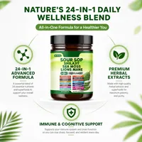 Complément Adaptogène 24-en-1 : Capsules de Corossol, Shilajit, Mousse de Mer, Crinière de Lion pour la Santé Immunitaire, Énergétique et Cérébrale – 60 Comprimés – Adulte – OEM ODM