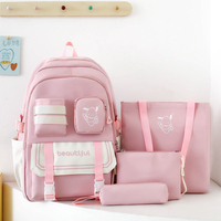 Ensemble de 4 sacs d'école de collège pour filles à la mode, sacs à dos grande capacité en Oxford étanche pour étudiants, vente en gros