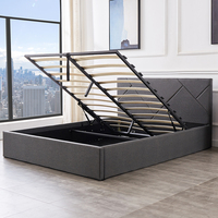 Neues Design Leder bett King Gepolstertes Kopfteil Rahmen Ottoman Australia Bett mit Gaslift basis
