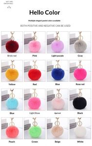 Porte-clés en fausse fourrure de lapin Rex, boule de 8 cm, peluche MC-022, pendentif de sac, accessoires vestimentaires, décoration suspendue, vente en gros - Product Image 4