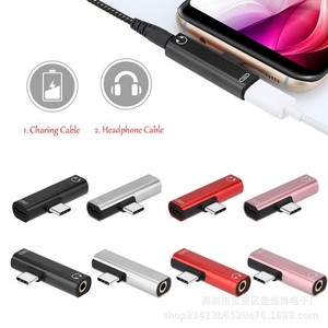 Convertidor de audio tipo C, cable de carga de auriculares de 3,5mm de metal para Xiaomi Huawei - Product Image 1