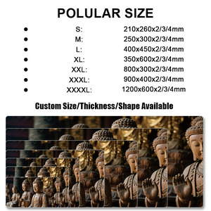 Tapis de souris de jeu imprimé <span class=keywords><strong>bouddha</strong></span> en caoutchouc naturel à surface étanche, facile à nettoyer, prend en charge l'impression d'images HD - Product Image 6