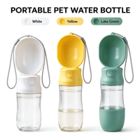 Bouteille d'eau portable 2 en 1 pour animaux de compagnie, manuelle, pour chiens, voyage en plein air, gobelet à eau pour chien, accessoire pour promener son chien