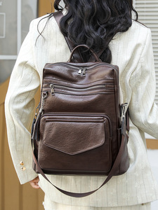 High Quality Women's <b>Backpack</b> Purse Fashion Pu <b>Leather</b> <b>Large</b> Designer Travel Bag Ladies Shoulder Bags - Product Image 2