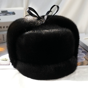 Đặc biệt ấm lông thú thật mùa đông earflap mũ dày mùa đông Mink mũ cho nam giới outwear - Product Image 3