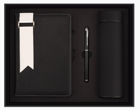 Ensemble cadeau d'affaires en cuir personnalisé avec carnet, stylo métallique et porte-cartes pour les réunions d'entreprise, les conférences et les cadeaux clients