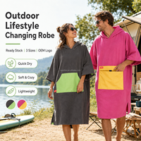Peignoir poncho léger en microfibre à séchage rapide avec capuche pour la plage et la natation