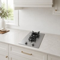 Kompor Gas Tanam Panel Stainless Steel Hemat Energi, Memasak Cepat, 2 Tungku, untuk Rumah Tangga