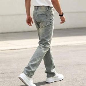 High-Street Hip-Hop <span class=keywords><strong>Baggio</strong></span> Jeans Blau Einfarbig Paisley Loose Fit Distressed Denim Umweltfreundlich Atmungsaktiv Großhandel OEM ODM - Product Image 3