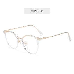 Montures de lunettes rondes vert olive C16 à monture complète en TR90, anti-lumière bleue, unisexe, légères - Product Image 2