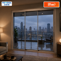 Porte coulissante en aluminium pour appartement, double vitrage, écran magnétique étanche, taille personnalisée, OEM ODM