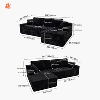 Canapé sectionnel entièrement automatique à compression sous vide, tissu d'ameublement premium, résistant aux taches, éponge résiliente, usage commercial