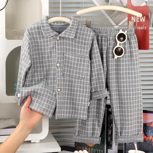 Nueva ropa de casa informal para niños de Otoño/Invierno para niños y niñas-Pijamas cálidos con cuello para compra al por mayor - Product Image 5