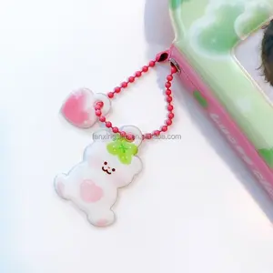 Wholesale Custom Design Cartoon Bear Keychains For Card Holder Collect Books Pendant Cute Pvc Foam Mini Keychain