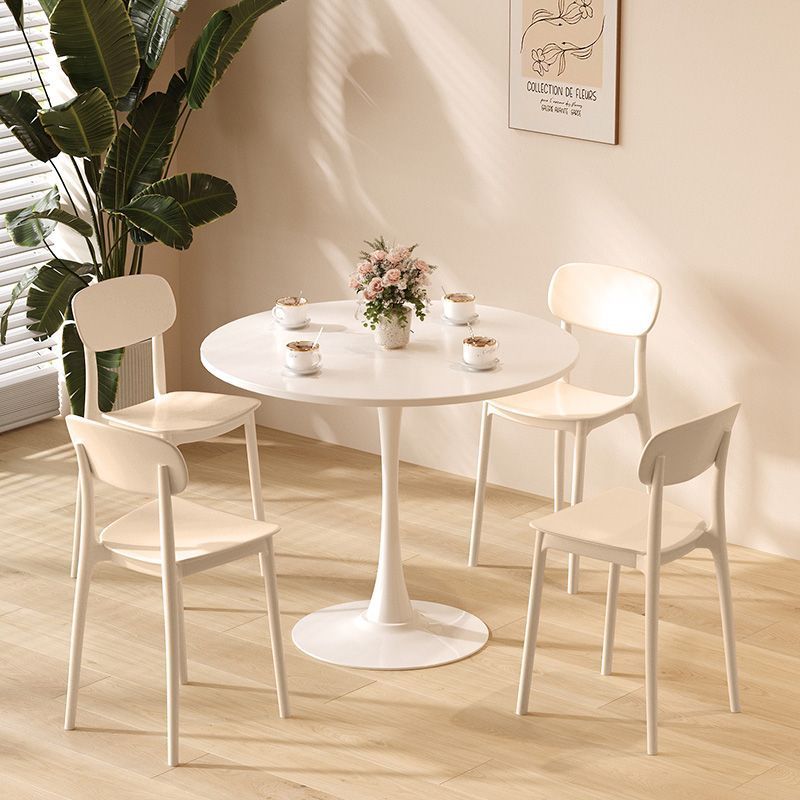 White and beige - one table and four chairs