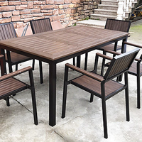 Offre Spéciale Moderne Conception Imperméable À L'eau En Plein Air Meubles En Plastique Bois Patio Jardin Table En Plein Air