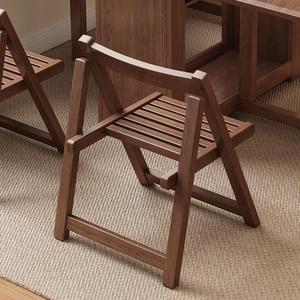 Solid Wood Folding <b>Chair</b> Walnut Color Simple Modern Design For <b>Dining</b> Study Lounge Use - Product Image 1
