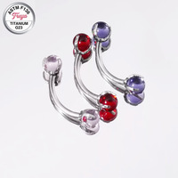 G23 Titanium Curved Barbell Dangle Eyebrow Stud Piercings Jewelry Belly Button Floating Rings Labret Lobe Earrings Eyebrow Rings